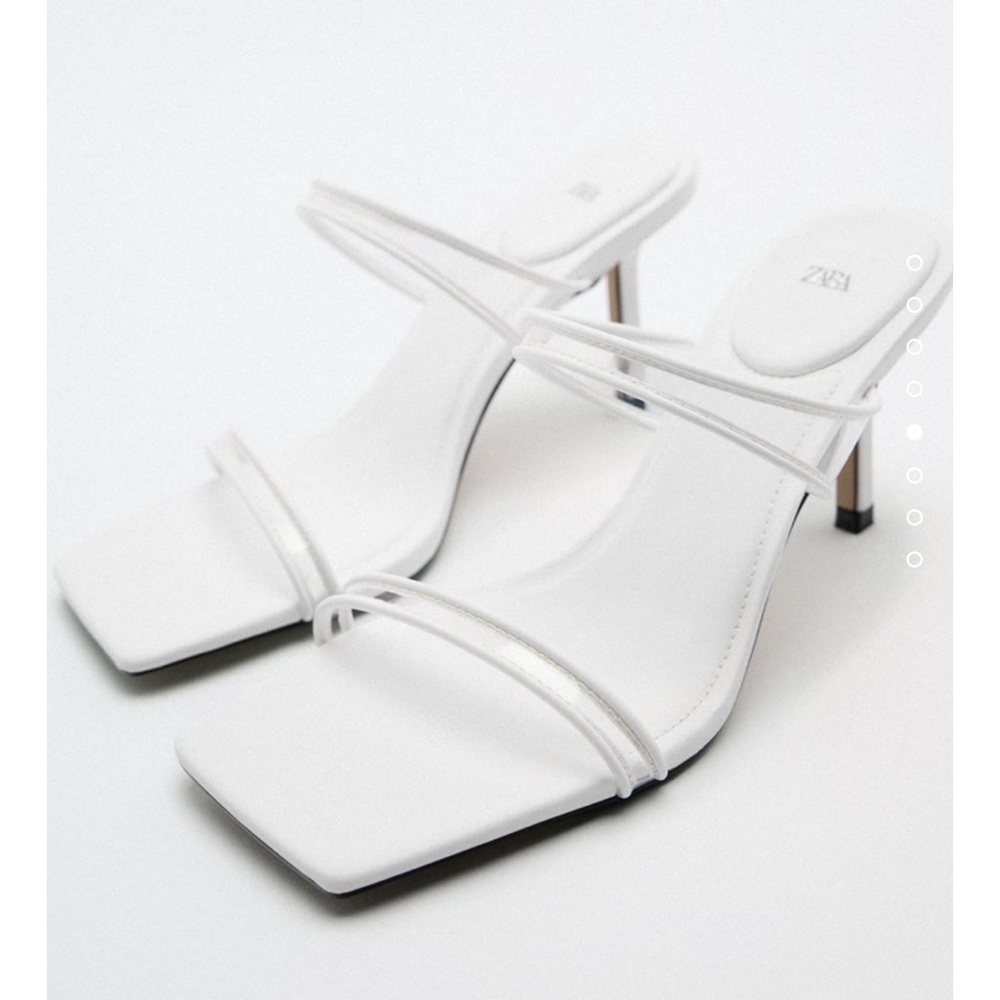 ZARA WHITE HIGH-HEEL SANDALS WITH VINYL STRAPS